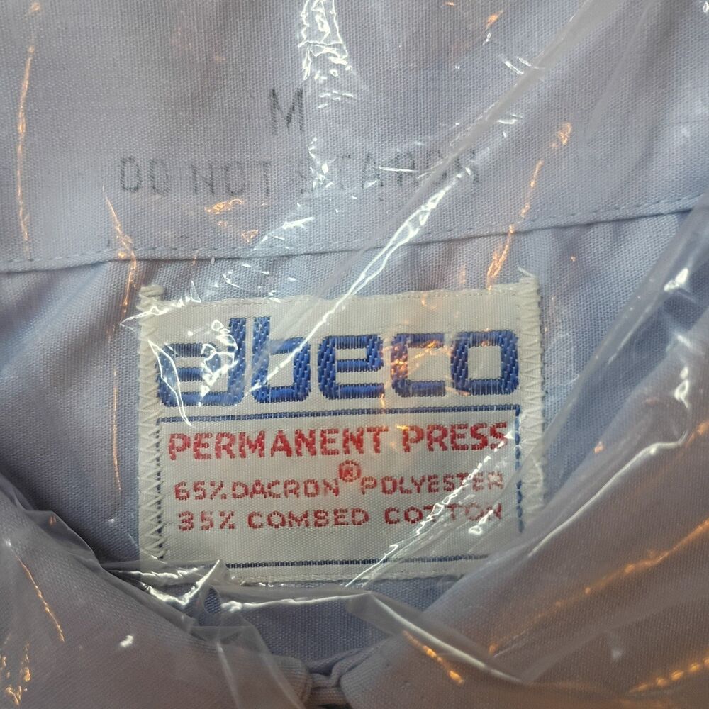 NEW Elbeco Express Men's Size M Short Sleeve Uniform Dress Shirt Light Blue 1of2